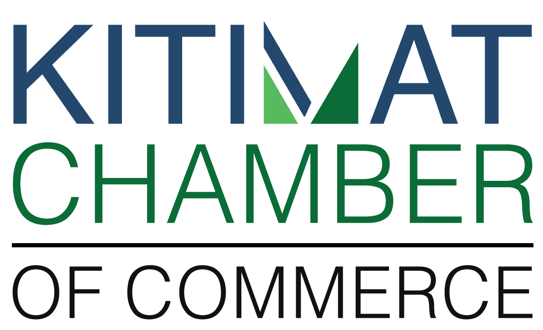 Logo of the Kitimat Chamber of Commerce in navy blue and green colours